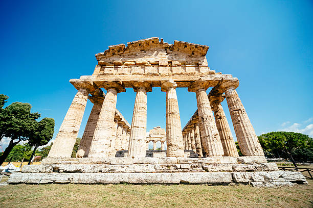 Paestum, Temple of Athena. stock photo