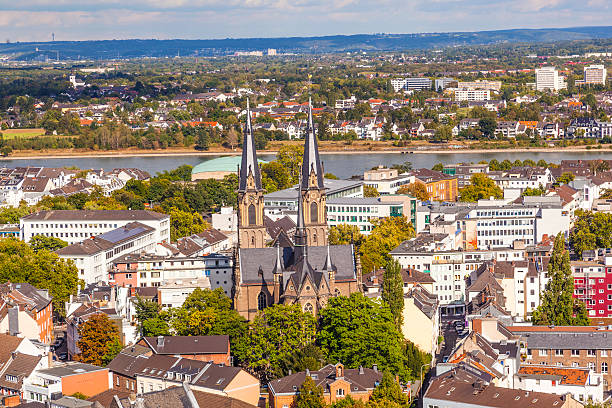 aerial of Bonn, the former German capital aerial of Bonn, the former capital of Germany bonn germany stock pictures, royalty-free photos & images