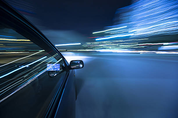 istock The car moves at great speed 450113079