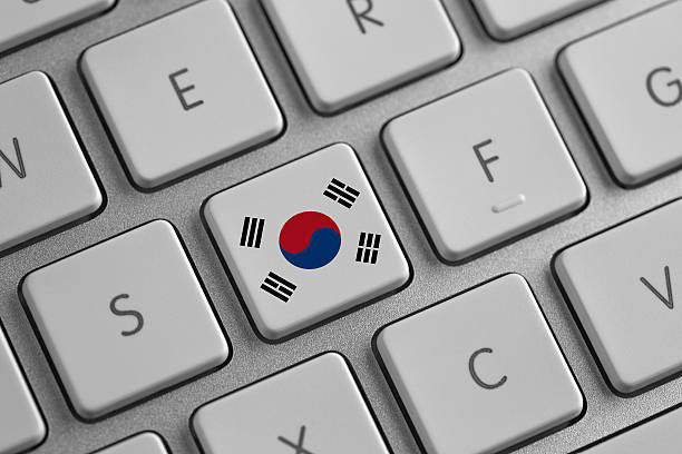 istock South Korea flag on a laptop 450115863