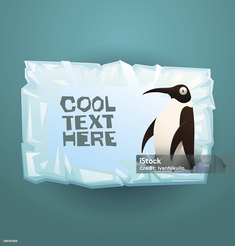 Śmieszna big penguin ice baner - Grafika wektorowa royalty-free (Abstrakcja)