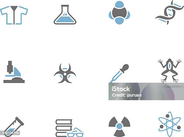 Tono Duo Icone Di Scienza - Immagini vettoriali stock e altre immagini di Atomo - Atomo, Attrezzatura, Becher