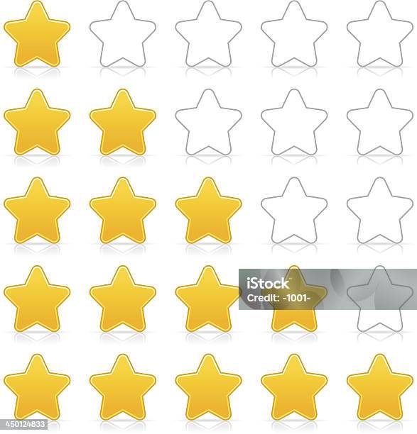 Vetores de Cinco Estrelas O Ícone De Sinal Amarelo Web Botão De Classificação À Internet e mais imagens de Amarelo
