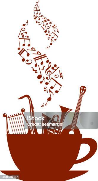 Musical Cup Of Tea Or Coffee Stock Illustration - Download Image Now - Abstract, Art, Art And Craft