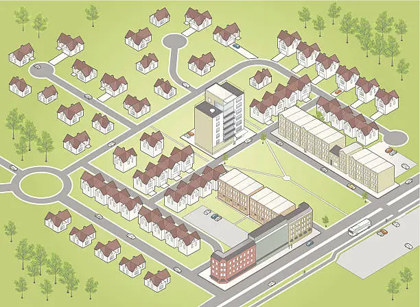 Vector illustration of Illustration of residential district map