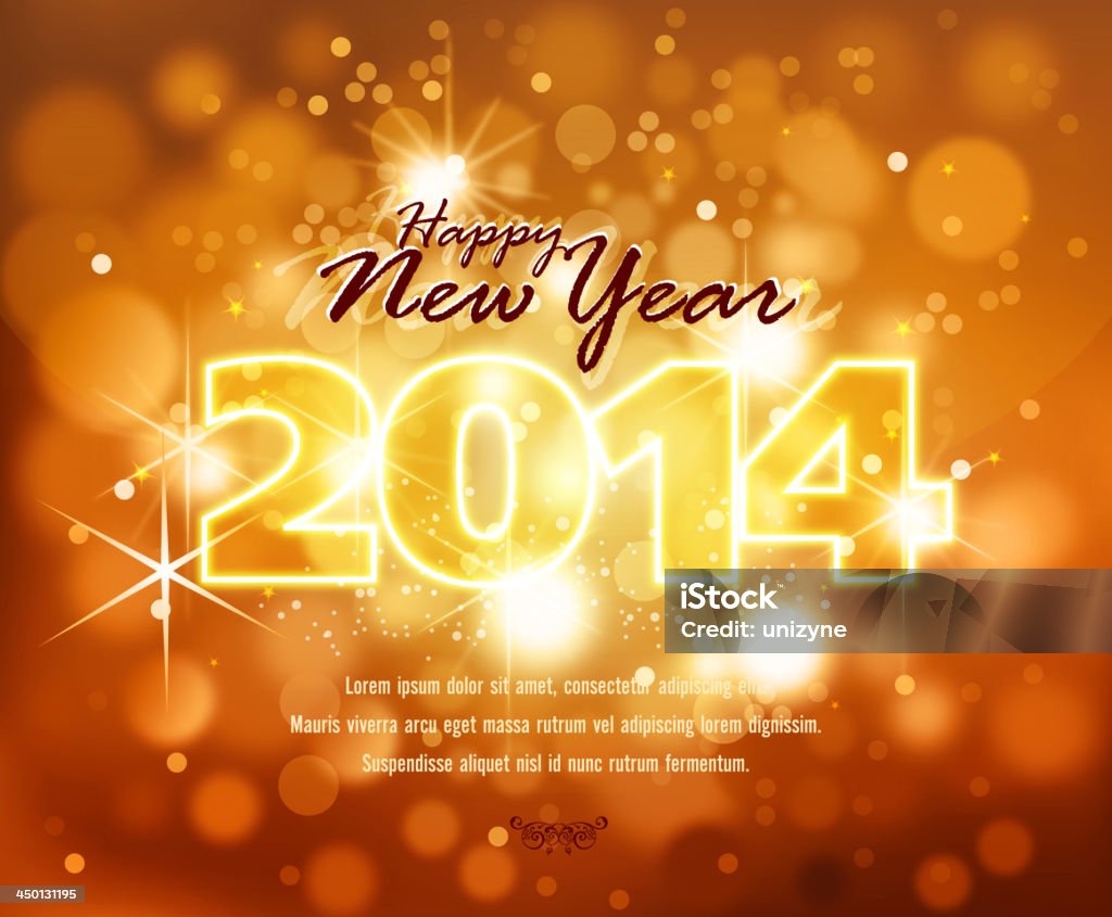 Helle Happy New Year Hintergrund - Lizenzfrei 2014 Vektorgrafik