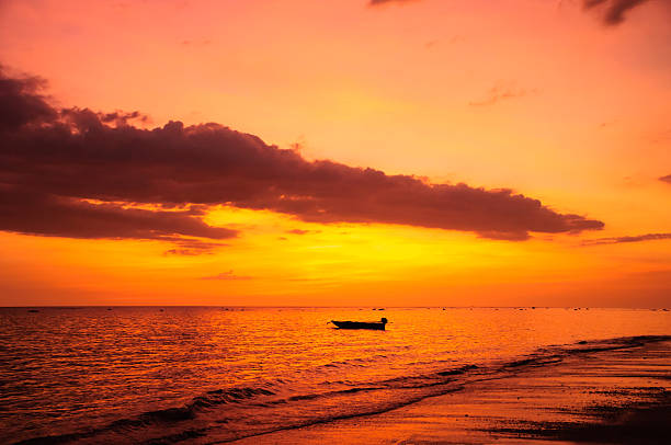 istock Sunset on the beach with beautiful sky 450140847