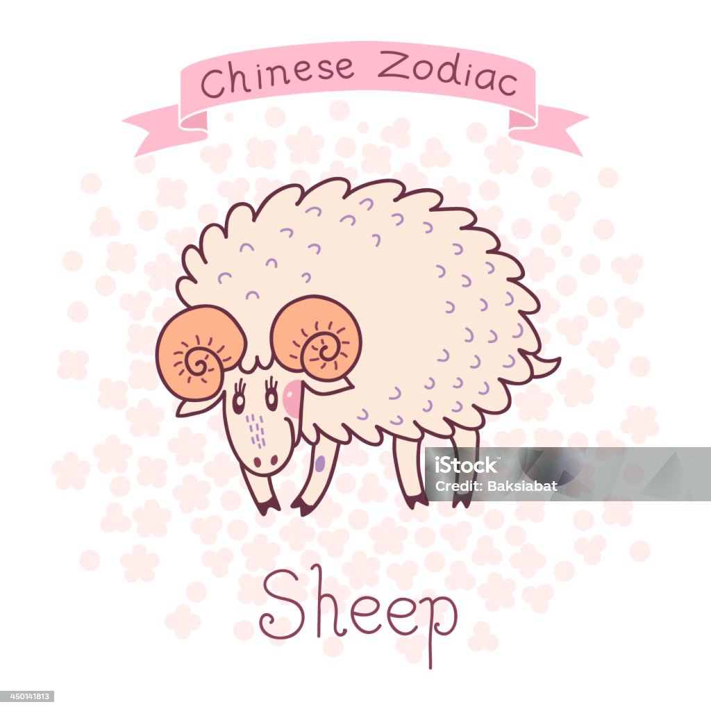 Chinese Zodiac-pecore - arte vettoriale royalty-free di Agnello - Carne