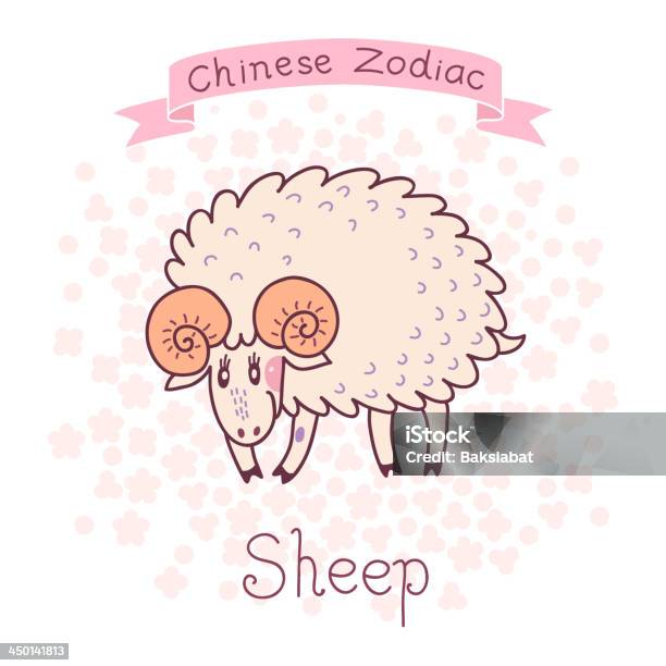 Chinese Zodiacpecore - Immagini vettoriali stock e altre immagini di Agnello - Carne - Agnello - Carne, Animale, Animale da compagnia