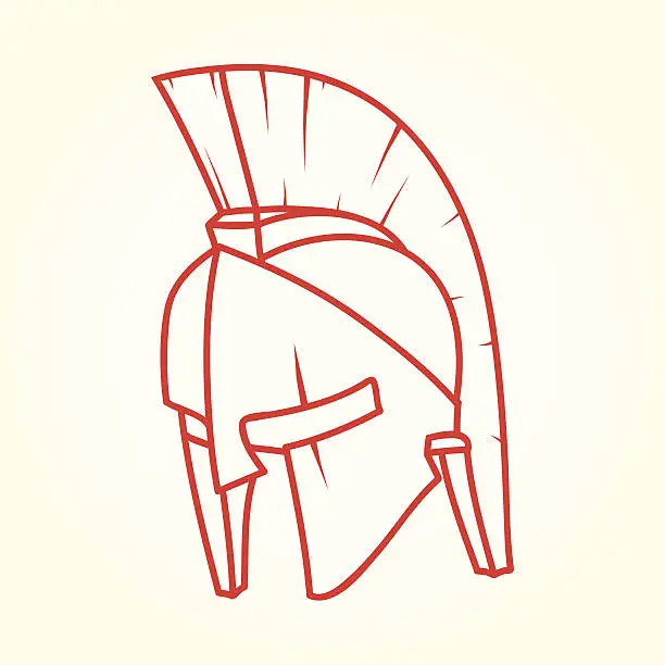 Vector illustration of Warrior helmet