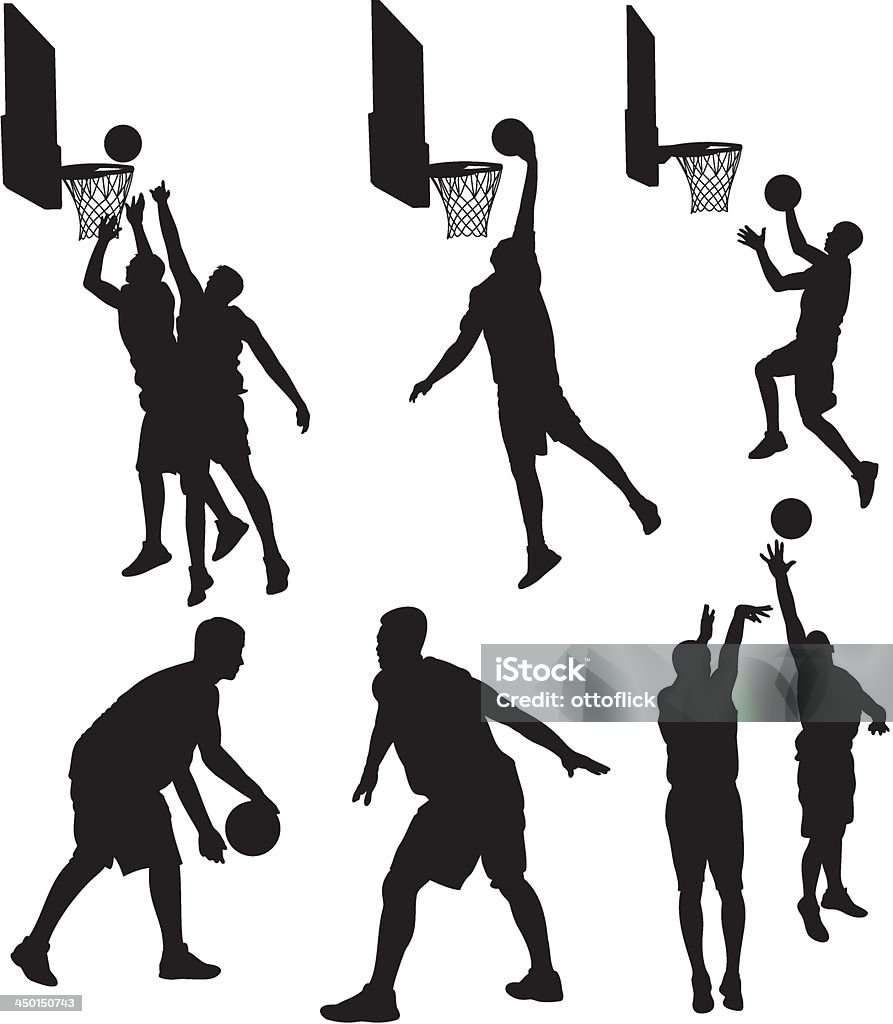 basketball player-Silhouetten - Lizenzfrei Basketball Vektorgrafik