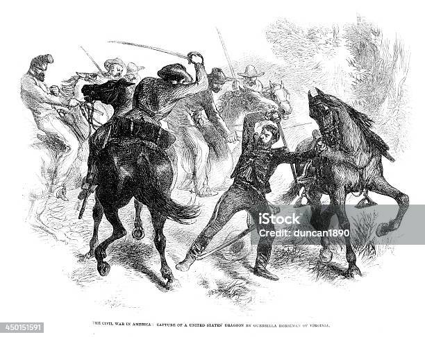 Guerra Civil Americana - Arte vetorial de stock e mais imagens de Cavalaria - Cavalaria, Espada, 1860-1869