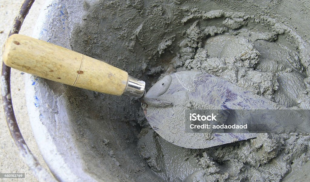 Troweling cemento - Foto de stock de Acera libre de derechos