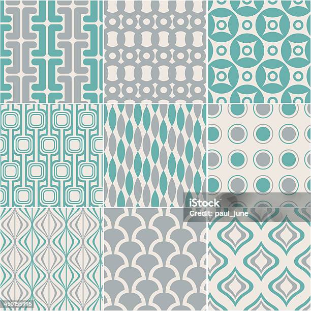Seamless Retro Pattern Stock Illustration - Download Image Now - Backgrounds, Gray Color, Green Color