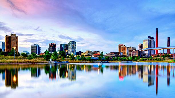 Birmingham, Alabama Birmingham, Alabama skyline at Railroad Park. alabama stock pictures, royalty-free photos & images