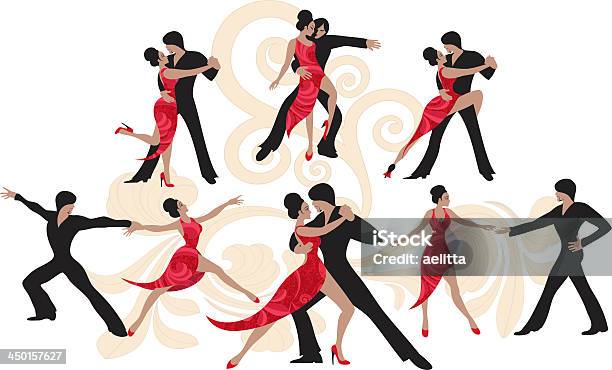Conjunto De Dança - Arte vetorial de stock e mais imagens de Dança de Salão - Dança de Salão, Tango - Dança, Tango - Música
