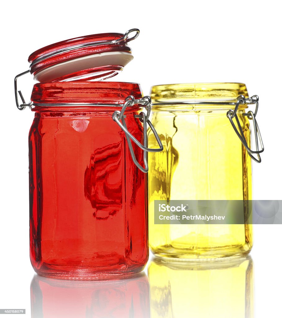Frascos de vidro para especiarias - Foto de stock de Amarelo royalty-free