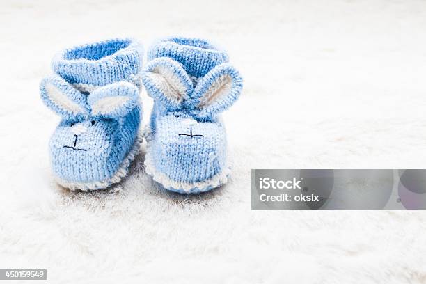 Knitted Baby Booties Stock Photo - Download Image Now - Baby - Human Age, Slipper, Baby Booties