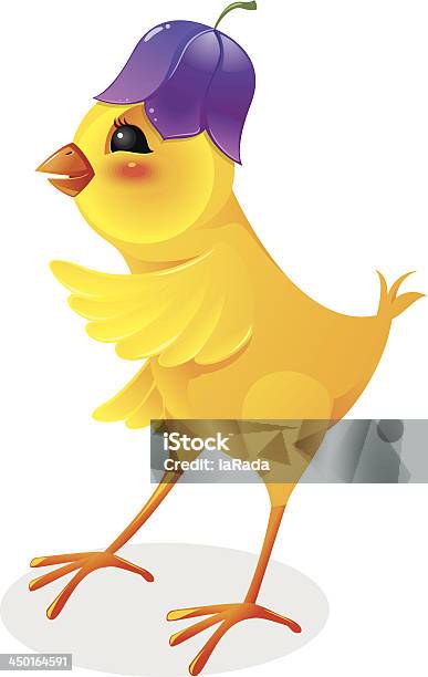 Casquette Poulet Avec Fleur Vecteurs libres de droits et plus d'images vectorielles de Animal nouveau-né - Animal nouveau-né, Animaux de compagnie, Bec