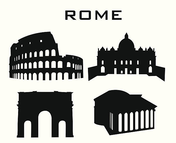 illustrations, cliparts, dessins animés et icônes de rome - architecture italian culture pantheon rome church