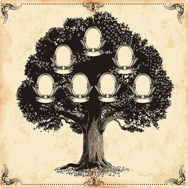 Vector illustration of Family tree