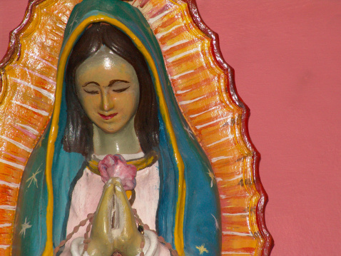 Virgin of Guadalupe ceramic statue