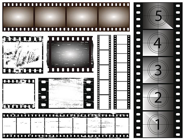 35mm film 35mm and 135 still camera and cinema film strips slide projector photos stock illustrations