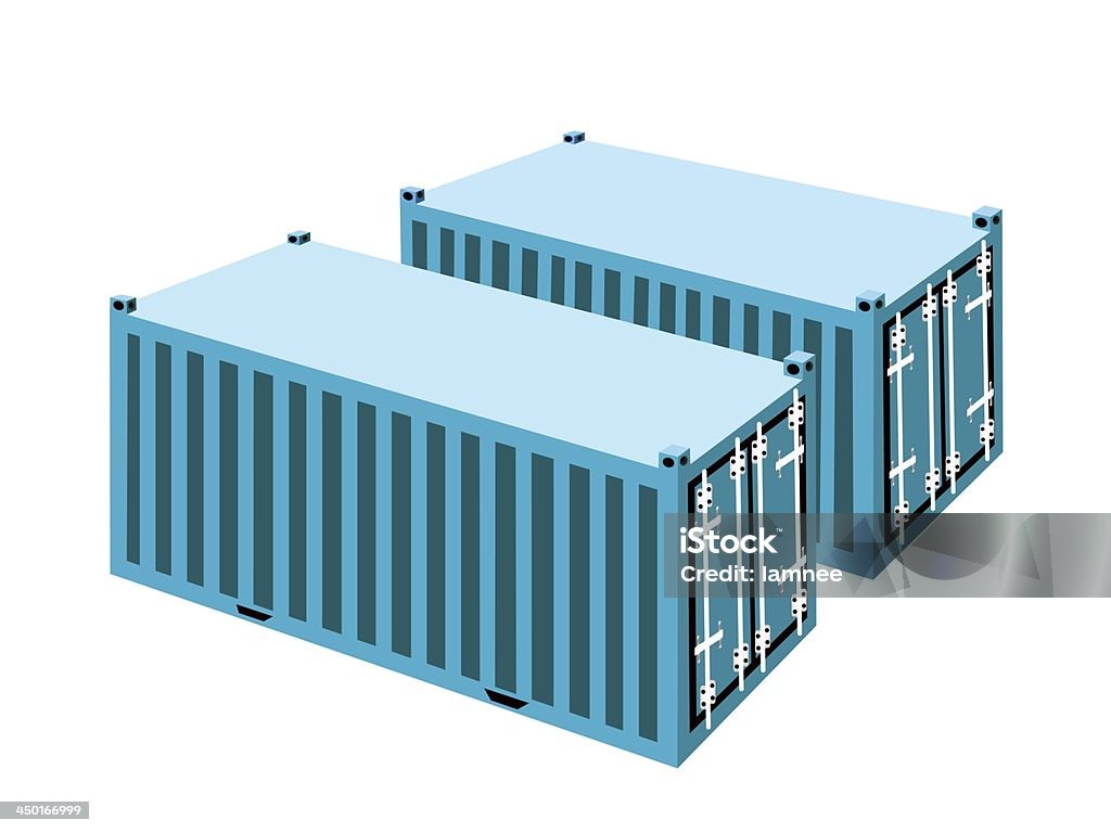 Zwei Light Blue Cargo container auf weißem Hintergrund - Lizenzfrei Abschicken Stock-Illustration