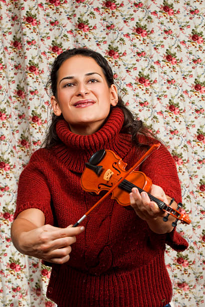 istock Woman in red over floral background 450167829
