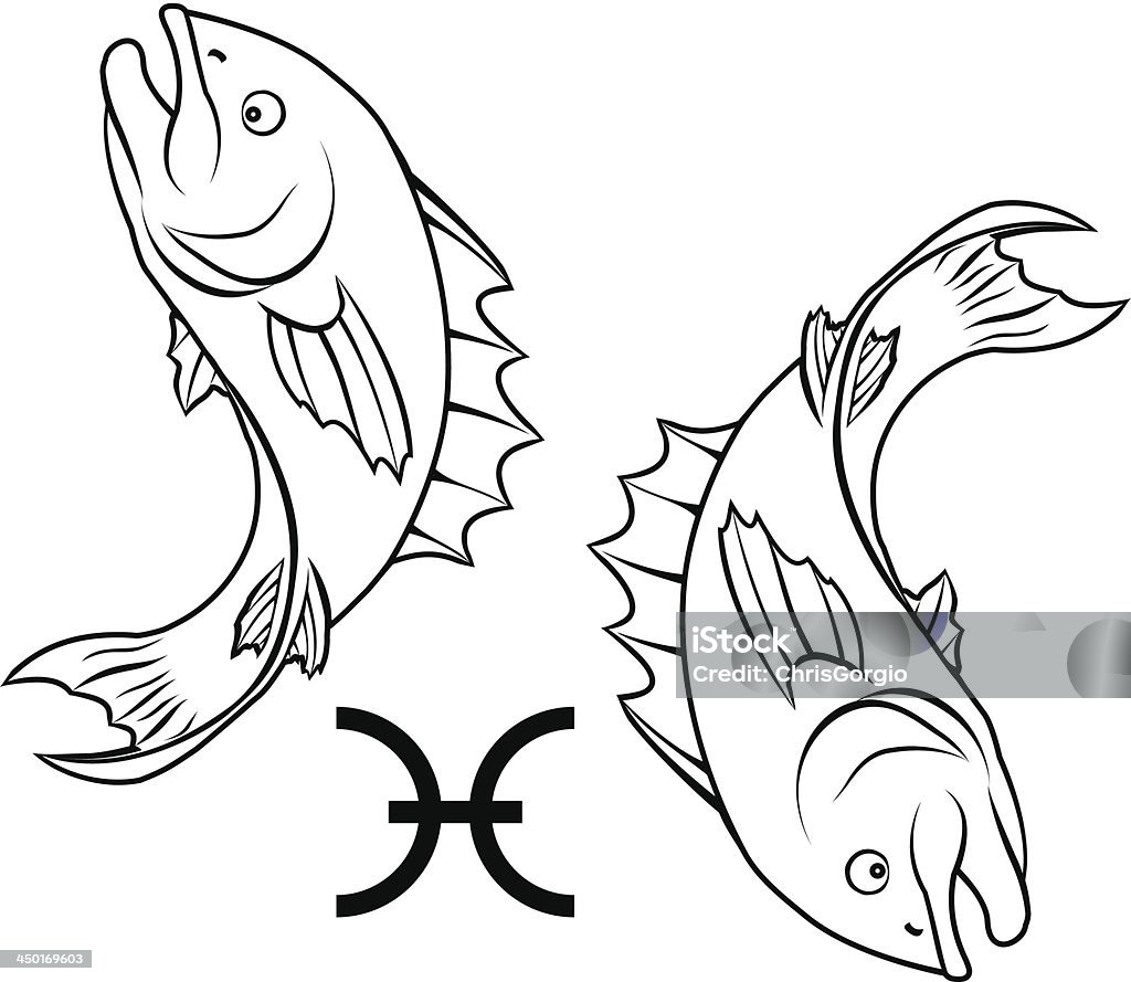 Pisces zodiac horoscope Знаки зодиака - Векторная графика Векторная графика роялти-фри