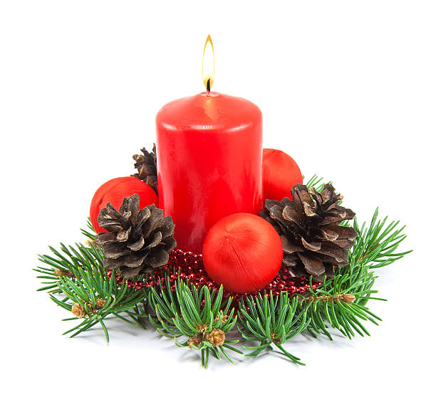 istock Christmas decoration with red candle 450169787