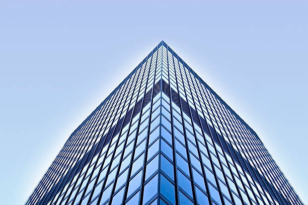 Modern office building with blue sky stock photo