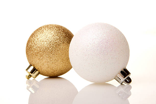 istock Christmas, Christmas balls gold and white 450170363