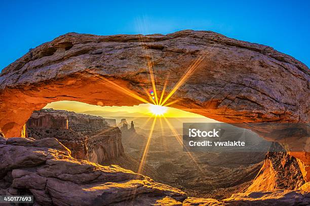 Sunrise At Mesa Arch Stock Photo - Download Image Now - Mesa Arch, Sunrise - Dawn, Natural Arch