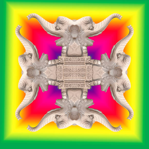 background of beautiful elephant statue for indian rangoli  festival