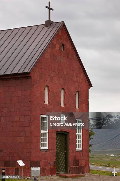 Holar Church 1763 Red Sandstone North Iceland Stock Photo - Download Image Now - Architecture, Beauty In Nature, Built Structure