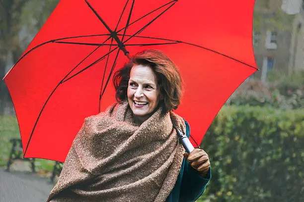 Photo of Senior woman under the rain