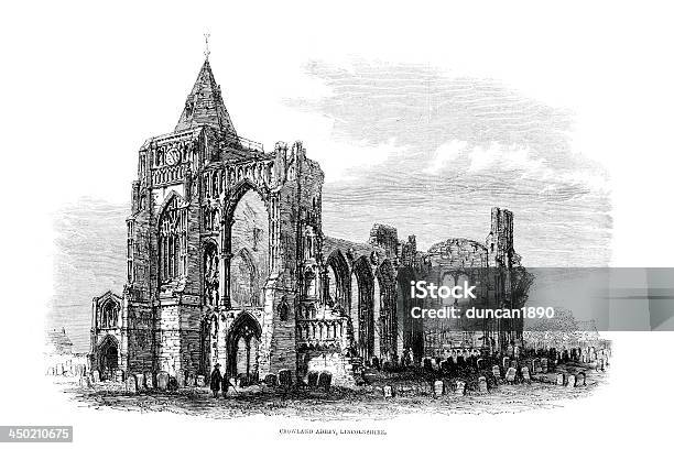 Crowland Abbey Dem Lincolnshire Stock Vektor Art und mehr Bilder von 1860-1869 - 1860-1869, 19. Jahrhundert, Abtei