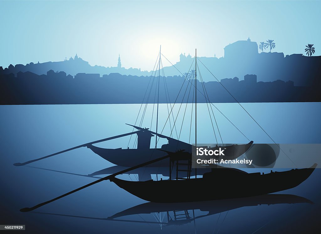 Bateaux Rabelo à Porto - clipart vectoriel de Rabelo libre de droits