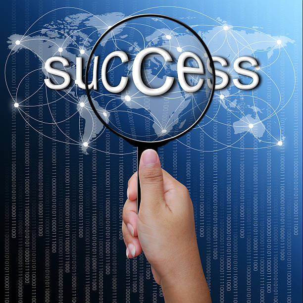 istock success, word in Magnifying glass,network background 450213059