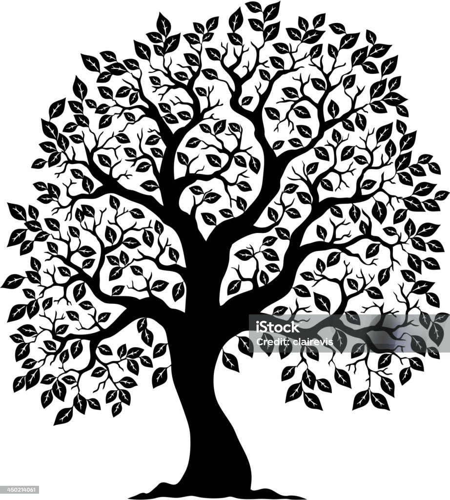 Tree shaped silhouette 3 Tree shaped silhouette 3 - vector illustration. Black And White stock vector