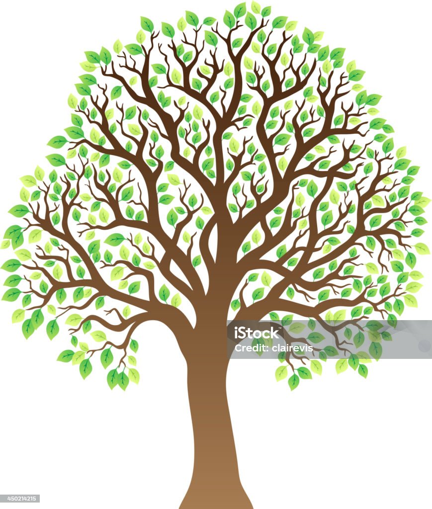 Zielone drzewo z liści 1 - Grafika wektorowa royalty-free (Drzewo)