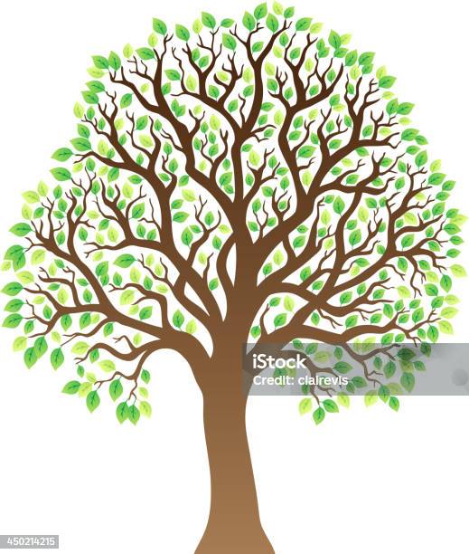 Zielone Drzewo Z Liści 1 - Stockowe grafiki wektorowe i więcej obrazów Drzewo - Drzewo, Wysoki - Opis fizyczny, Bez ludzi