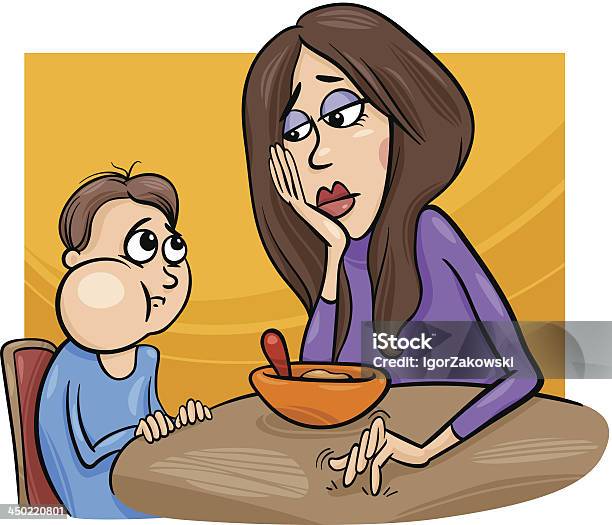 Ilustración de Mala Eater Niño De Historieta Con Mamá y más Vectores Libres de Derechos de Cena - Cena, Humor, Lleno - iStock Ilustración de Mala Eater Niño De Historieta Con Mamá y más Vectores Libres de Derechos de Cena - Cena, Humor, Lleno - iStock