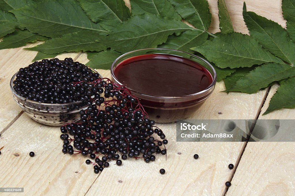 Elderberry Elderberry fresh fruit preserves prepared Alcohol - Drink Stock Photo