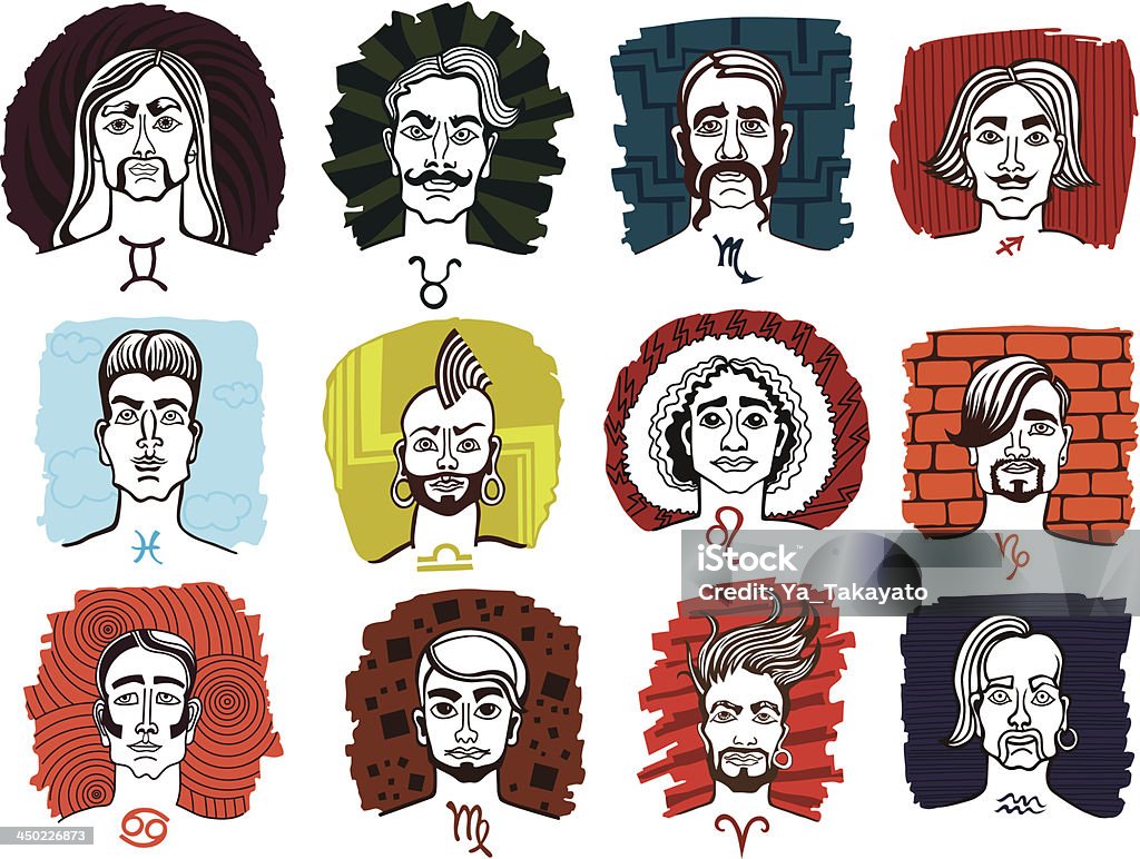 Signs Of The Zodiac Stock Illustration - Download Image Now - Astrology  Sign, Men, 2014 - iStock