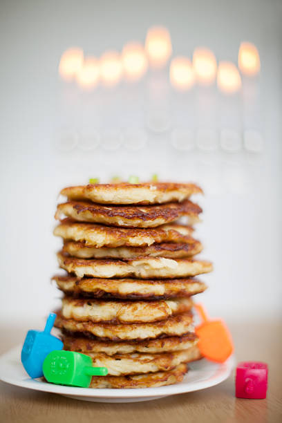 Chanukah Chanukah scene, shallow depth of field.  hanukkah candles stock pictures, royalty-free photos & images