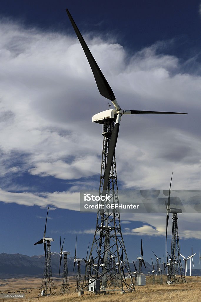 Éoliennes dans le sud de l'Alberta - Photo de Alberta libre de droits