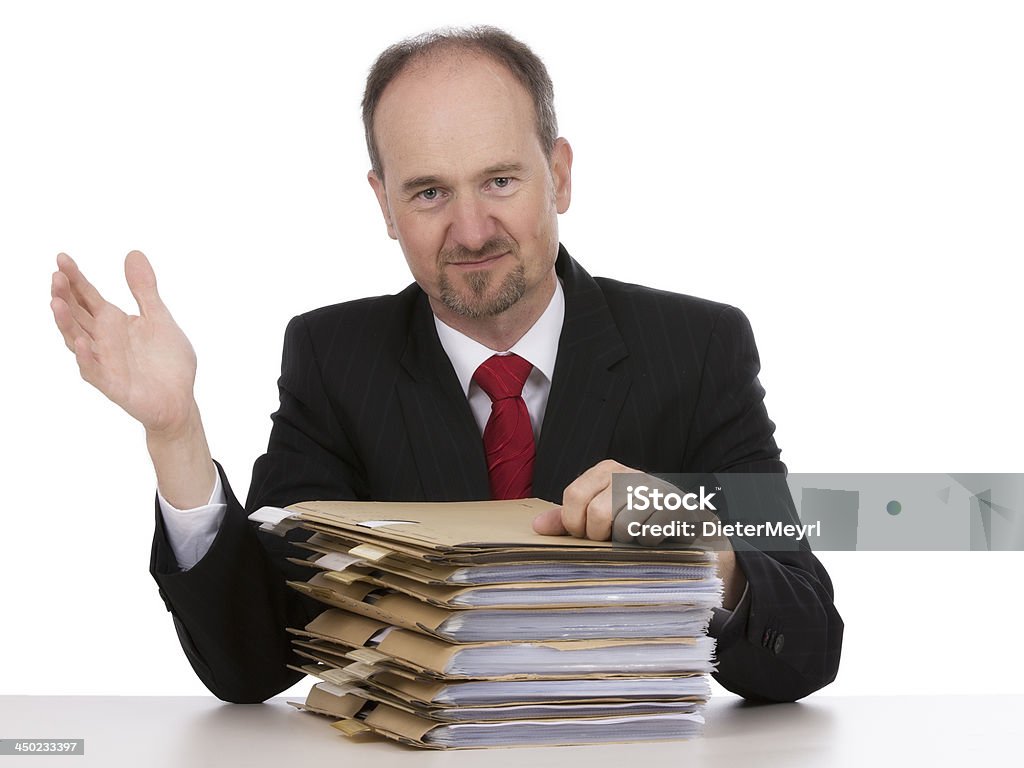 Uomo d'affari con i file di office - Foto stock royalty-free di Abbigliamento da lavoro