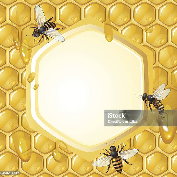 Abelhas Em Honeycombs - Arte vetorial de stock e mais imagens de Abelha - Abelha, Alimentação Saudável, Amarelo